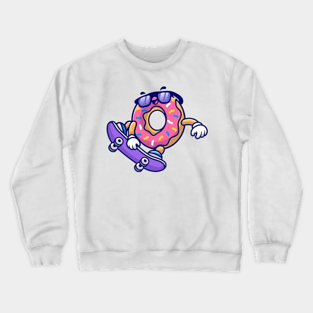 Cool Skateboarding Donut Crewneck Sweatshirt by Right-Fit27